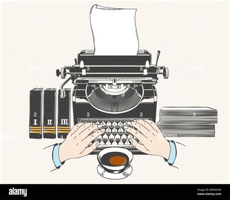 Typewriter Blogging Or Copywriting Concept Retro Type Writer Machine