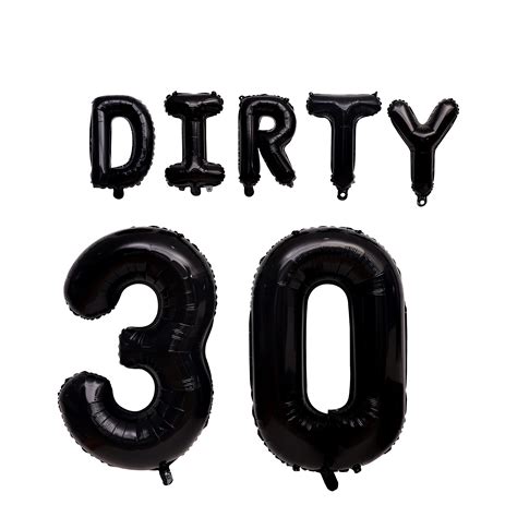 Buy Dirty 30th Birthday Decorations for Him and Her - Dirty 30 Balloons Banner Letter Decoration ...