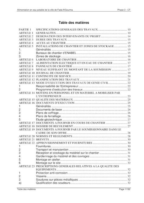 Pdf Table Des Mati Res Enabel Alimentation En Eau Potable De La