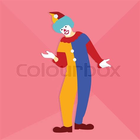 Funny Circus Clown Smile At Party Stock Vector Colourbox