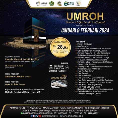 Biaya Umroh Bersama Ammartour Ammar Tour Dan Travel