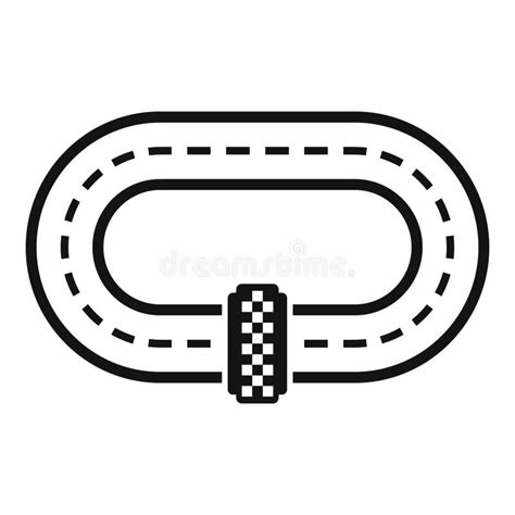 Oval Race Track with Checkered Finish Line Marking Start of Automobile ...