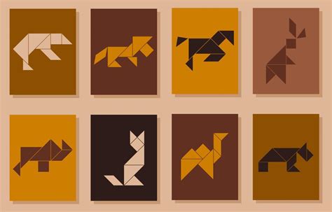 Tangram Animais - conjunto de 8 cartazes de tangram com diferentes animais. cartazes ...