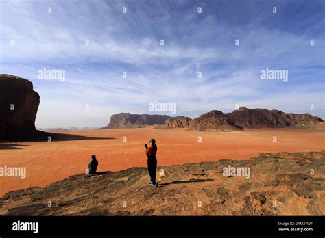 Overview Of The Desert At Wadi Rum Unesco World Heritage Site Jordan