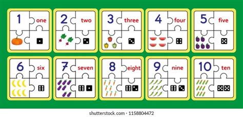 Printable Counting Puzzles Number Strip Puzzle Stock Vector (Royalty ...