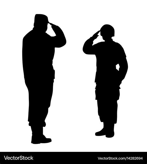 Commander And Soldier Salute Each Other Royalty Free Vector