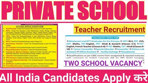 TEACHER RECRUITMENT 2023 24 TEACHER VACANCY 2023 NEW TEACHER JOBS