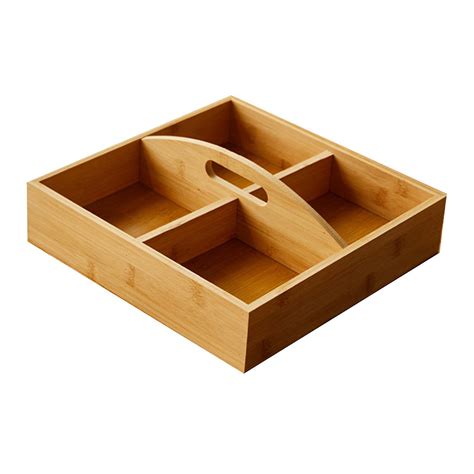 Wooden Dried Fruit Box Snack Tray With 4 Compartments House Warming