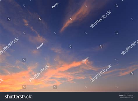 Texture Bright Evening Sky During Sunset Stock Photo