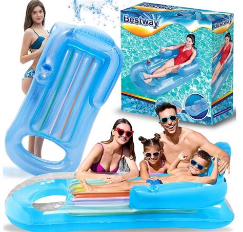 BESTWAY 43028 MATERAC LEŻAK DMUCHANY FOTEL Z OPARCIEM NA PLAŻĘ do