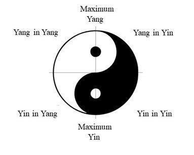 Tai Chi symbol to evidence complete cycle of opposites in the quadrants... | Download Scientific ...