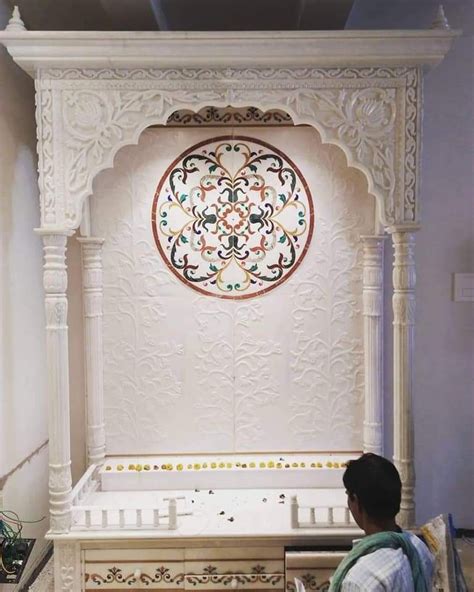 Polished Designer White Marble Temple For Home At Rs 38000 In Makrana