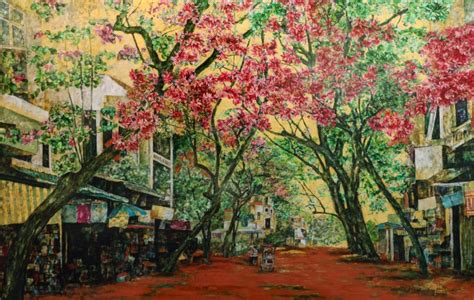 Summer Noon Vietnamese Lacquer Painting By Artist Nguyen Van Nghia