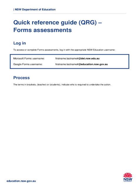 Fillable Online Quick Reference Guide QRG Forms Assessments