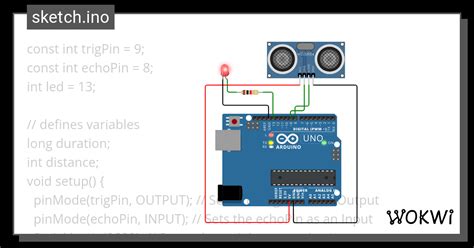 Sensor Ultrasonik Sistem Parkir Wokwi Esp32 Stm32 Arduino Simulator