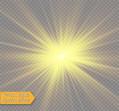 Premium Vector Yellow Glowing Light Explodes On Transparent