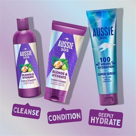 Aussie Blonde Hydrate Purple Shampoo 300ml Hair Superdrug
