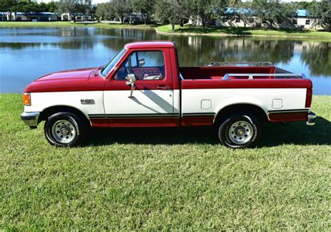 1990 Ford F 150 Xlt Lariat 2dr Standard Cab Sb 52155 Miles Red Pickup