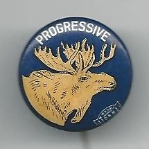 Vintage 7/8" Theodore Roosevelt Progressive Party Bull Moose button ...