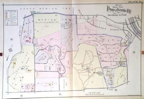 Gladwyne Map West Conshohocken Map Original 1908 Main Line | Etsy