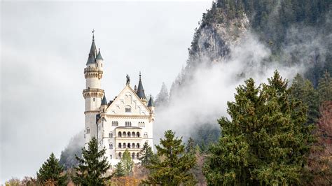 germany, castle, fog, 4k HD Wallpaper