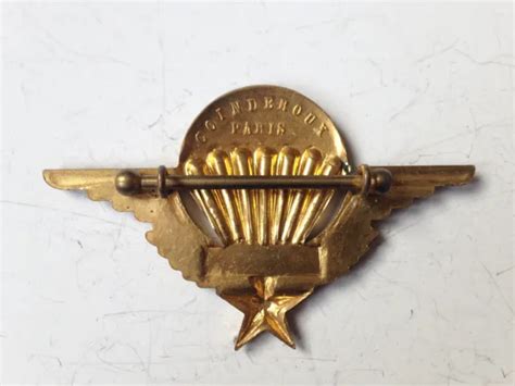 INSIGNE MILITAIRE FRANCE Brevet Parachutiste Dore Coinderoux Parawings