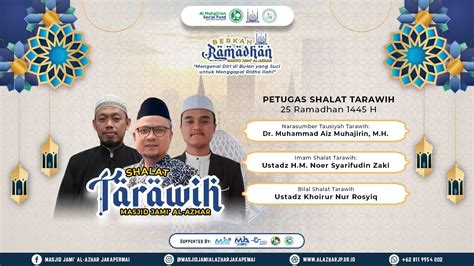 LIVE Shalat Tarawih 25 Ramadhan 1445 H Penceramah Dr Muhammad