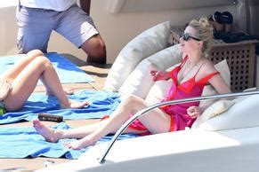 Amber Heard Enjoys A Day In A Red Bikini With Friends Aboard A Yacht On The Amalfi Coast Aznude