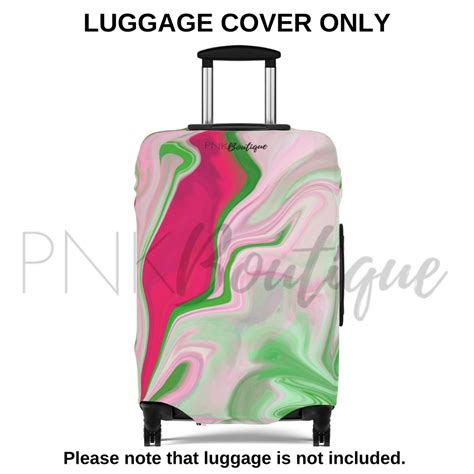 Pink and Green Luggage Cover / AKA Paraphernalia / Travel Gift ...