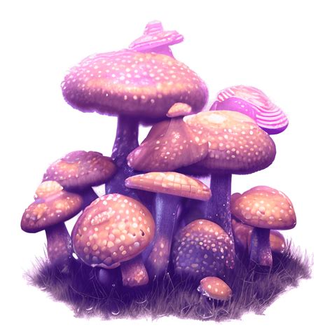 Hyper Realistic Purple Mushrooms · Creative Fabrica