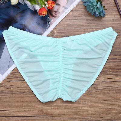 Sexy Mens Ice Silk Soft Briefs Bikini Underwear Back Ruched Panties Thong EBay