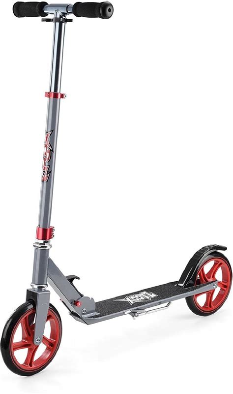 Amazon.com: Xootz Big Wheel Scooter for Kids, Foldable with Adjustable Handlebars - Gunmetal ...