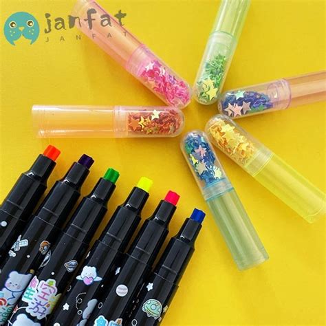 Janfat ปากกาวาดภาพ ขนาดใหญ ความจสวมใส Kawaii Highlighters แบบ