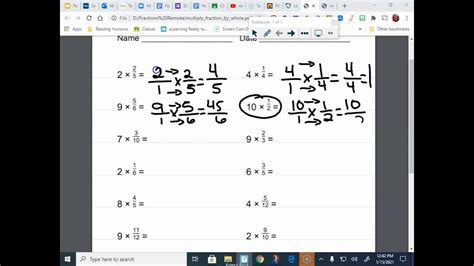 Multiply Whole Number Fraction Youtube