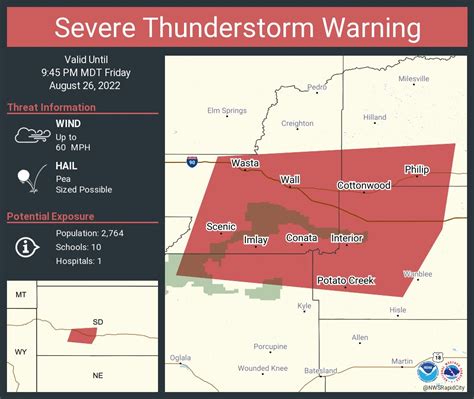 Nws Rapid City On Twitter Severe Thunderstorm Warning Including