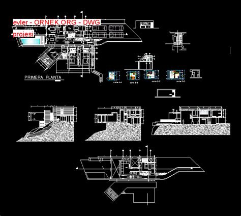 Proje Sitesi Konut Iki Bitki Autocad Projesi