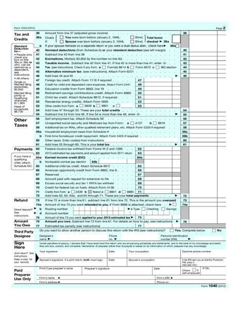 Income Tax Form - U.S. Free Download