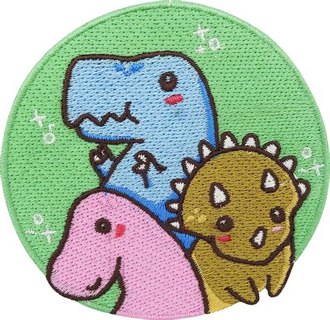 Runder Kinder Dino Patch zum Aufbügeln Dinosaurier Patches Jungen