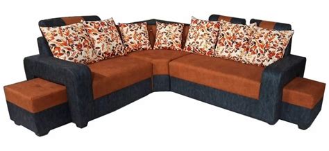 Wooden 6 Seater Rexin Sofa Set Orange And Black At 38500 Set In