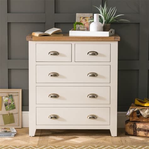 Cheshire Cream Painted 2 Over 3 Drawer Chest Of Drawers The Furniture