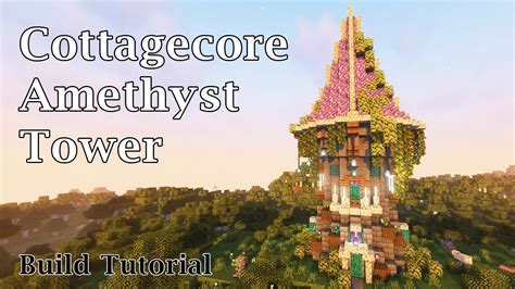 Minecraft Fantasy Amethyst Tower Fairy Wizard Tower Build Tutorial