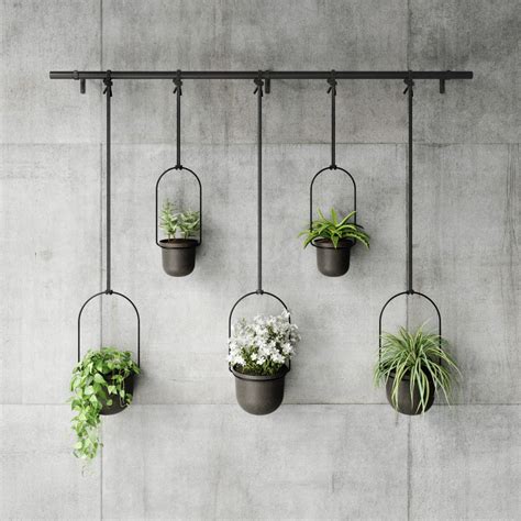 Подвесные кашпо для цветов Umbra Triflora, 5 шт, черные - купить по ...