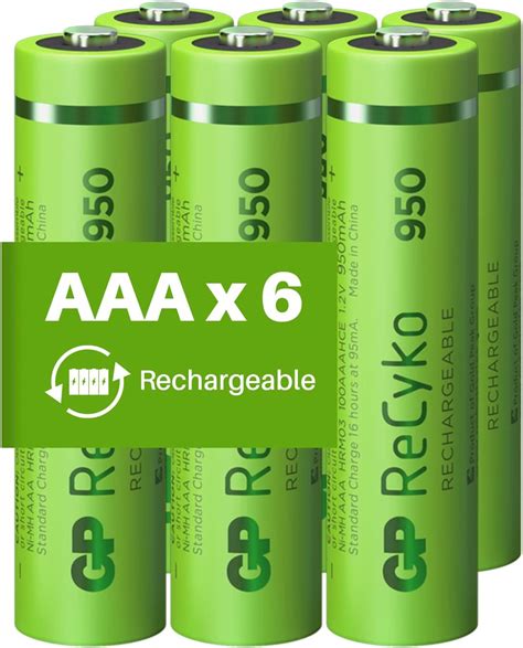 GP Laddningsbara AAA Batteri 6 Pack GP Recyko AAA NiMH 1 2V LR03