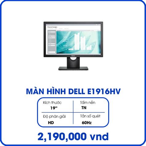 Màn Hình Máy Tính Dell E1916hv 19inch Hd Tn 60hz 5ms 200 Cdm²