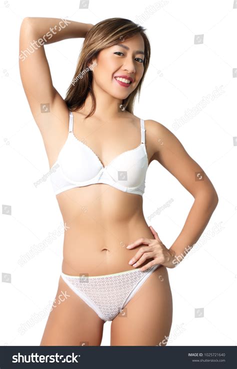 Beautiful Asian Woman White Bikini White Stock Photo 1025721640 Shutterstock