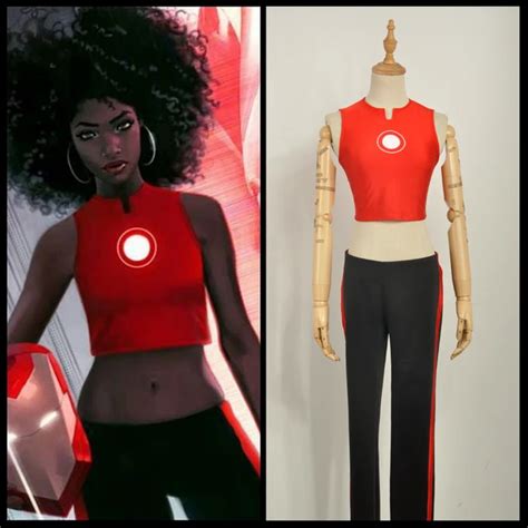 Dc Comics The Invincible Iron Man Riri Williams Red Cosplay Costume Custom Made Top Coat Only