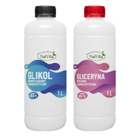 Glikol propylenowy PG 1L Gliceryna roślinna VG 1L