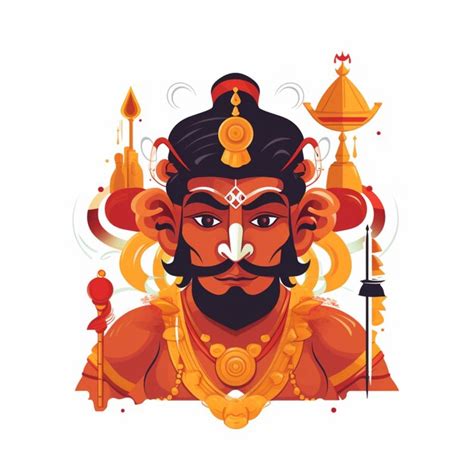 Premium Photo | Dussehra drawing cartoon vector