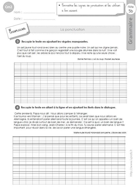 Devoir d expression écrite sur la ponctuation SVP 4ème Français