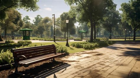 Premium Ai Image A Visually Appealing Shot Of A Public Park Being